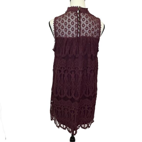 Altar’d State Women’s Burgundy Lace Sleeveless Dress with Button Back - Size M - Picture 3 of 10